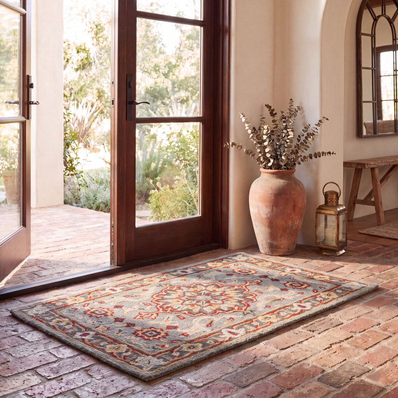 Cranmore Hand Tufted Wool Floral Rug, Rectangle 2' x 3'