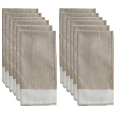 Colored Border Hemstitch Napkins Set of 6