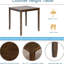 5 pièces de salle à manger en noyer, table carrée à hauteur de comptoir et 4 chaises rembourrées, amplement d'espace pour les petits espaces en noyer avec chaises-435119224