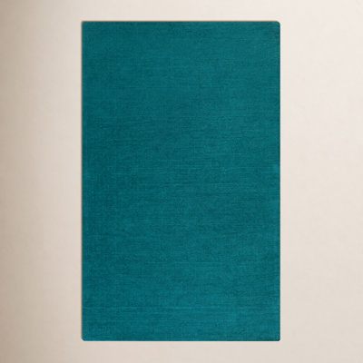 Girton Teal Hand-Woven Wool Rug