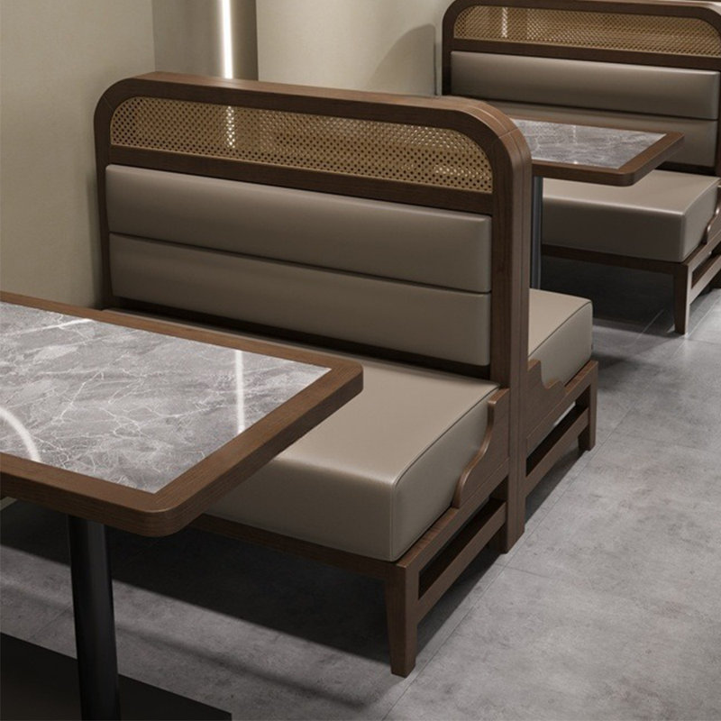 Banc rembourré en similicuir Retro Light Luxury