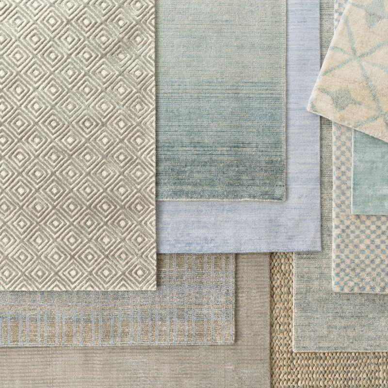 Quartz Ocean Handwoven Viscose/Cotton Rug, Rectangle 3' x 5'