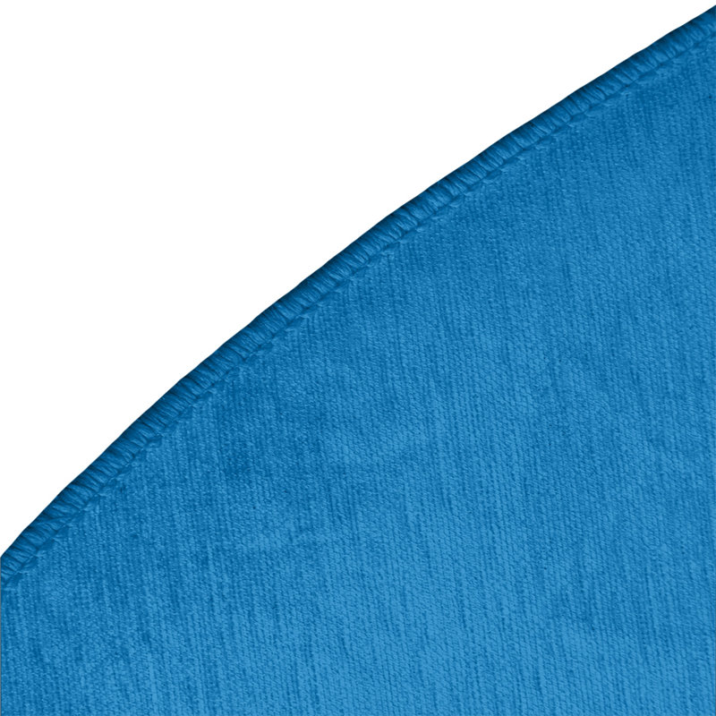 Tapis bleu/vert rayé, Rond 5 pi