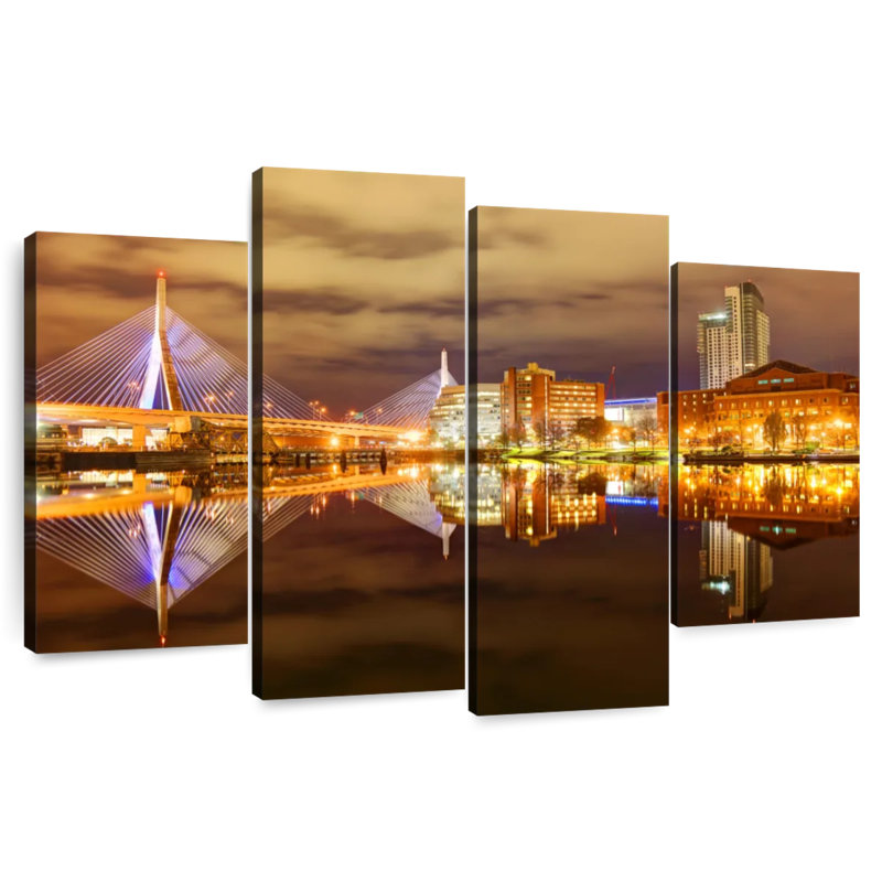 Sireci Boston At Night, 54"H x 84"W