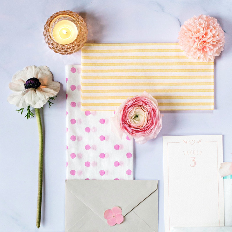 Papersoft Spunlace Polka Dots Square Napkin, 13" W x 15.75" L, Pink