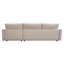Canapé modulaire à méridienne réversible 2 pièces avec tissu en duvet crème Arcadia
