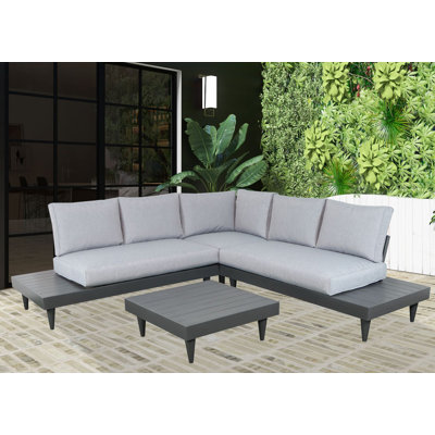 Elese Fully Assembled 4 - Person Outdoor Seating Group with Cushions