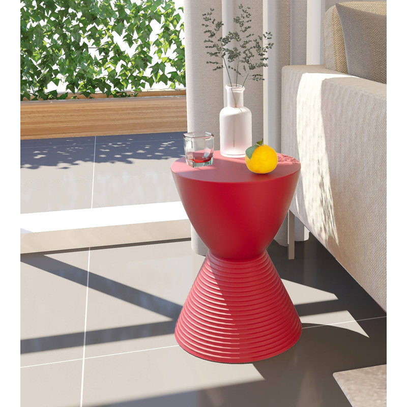 Sohail Plastic Accent Stool, Red