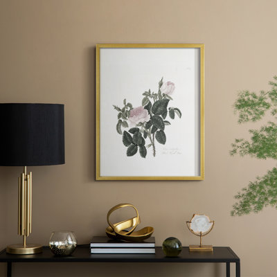 Impression florale vintage encadrée CLxxxix - bois massif
