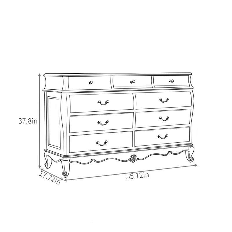 Retro Multi-Drawer Sideboard, Walnut