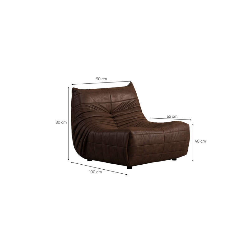 Fauteuil à oreilles, Brun