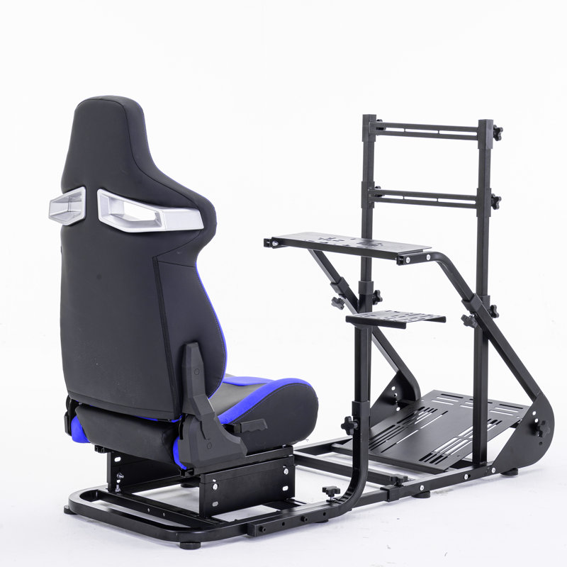 Adjustable Racing Wheel Simulator Cockpit With Ergonomic PU Leather Seat, Reinforced Metal Frame, Compatible With Fanatec, Thrustmaster, Logitech, Moza, PXN, For PS5, PS4, Xbox, PC