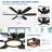 55" Modern 6-blade Ceiling Fans With RGB Multicolor Nightlight and Remote Control-706936519