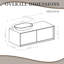 Meuble-lavabo suspendu moderne bicolore 122 cm (48 po) | Lavabo ovale à poser en surface solide | Tiroir à fermeture en douceur avec découpe en U | Blanc et chêne-138456169
