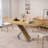 47.25 "-63" Modern Extendable Wooden Dining Table with X-Shaped Metal Base