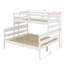 Lit simple superposé au-dessus de grand lit en bois avec échelle Wood