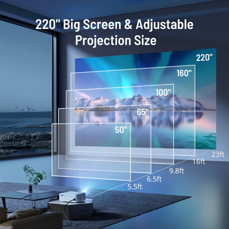 Aspiron Pico Projector 340 Lumens Portable Projector with Remote Included