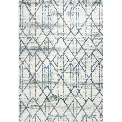Tapis ivoire/bleu Serafin