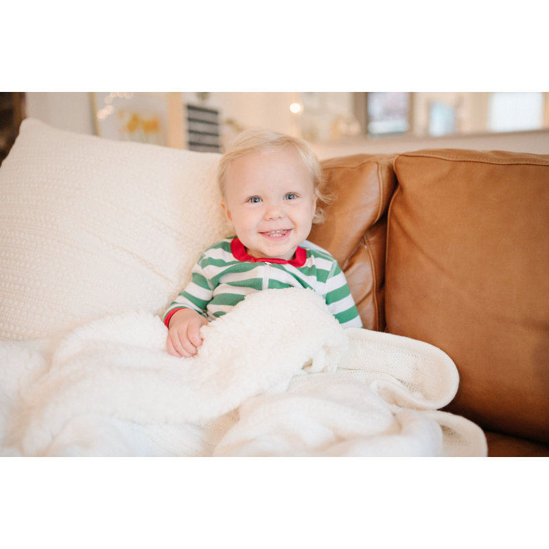 Cotton Blend Stroller Blanket, Ivory