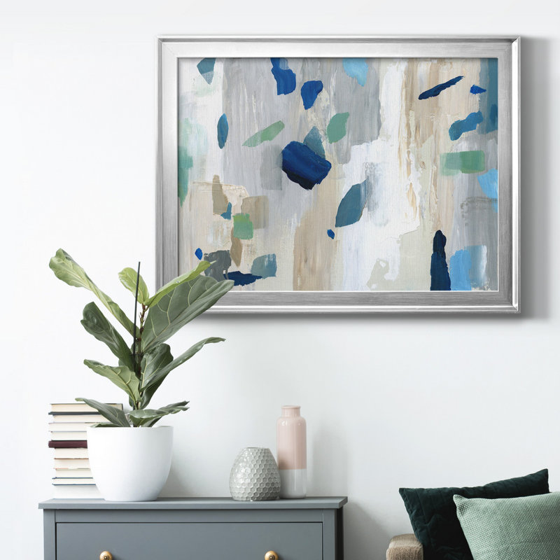 Toile encadrée de qualité supérieure Seaglass Beach - prête à être accrochée, H 18,5 po x l 24,5 po x P 1 po, Argent