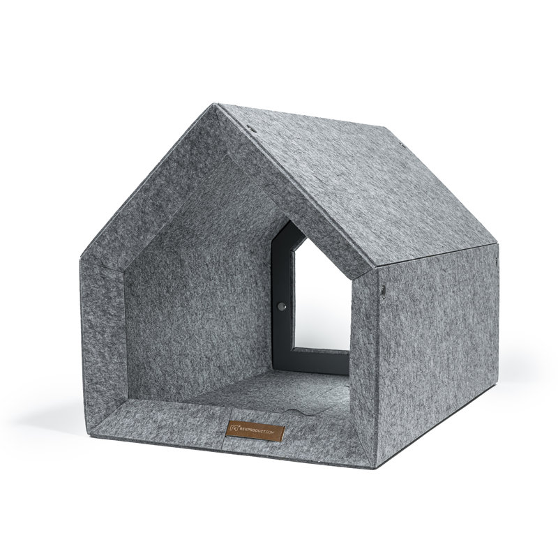 Ecological Hut Pet Cage, 60cm H x 42cm W x 43cm D, Light Grey/Khaki