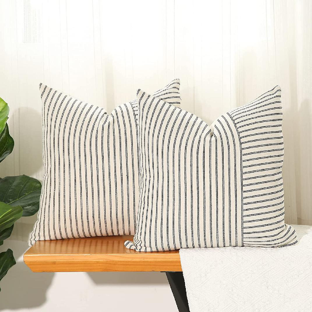 Edgar Square 100% Cotton Pillow Cover AllModern Color: Dark Blue, Fill Material: Polyester/Polyfill, Size: 22'' x 22