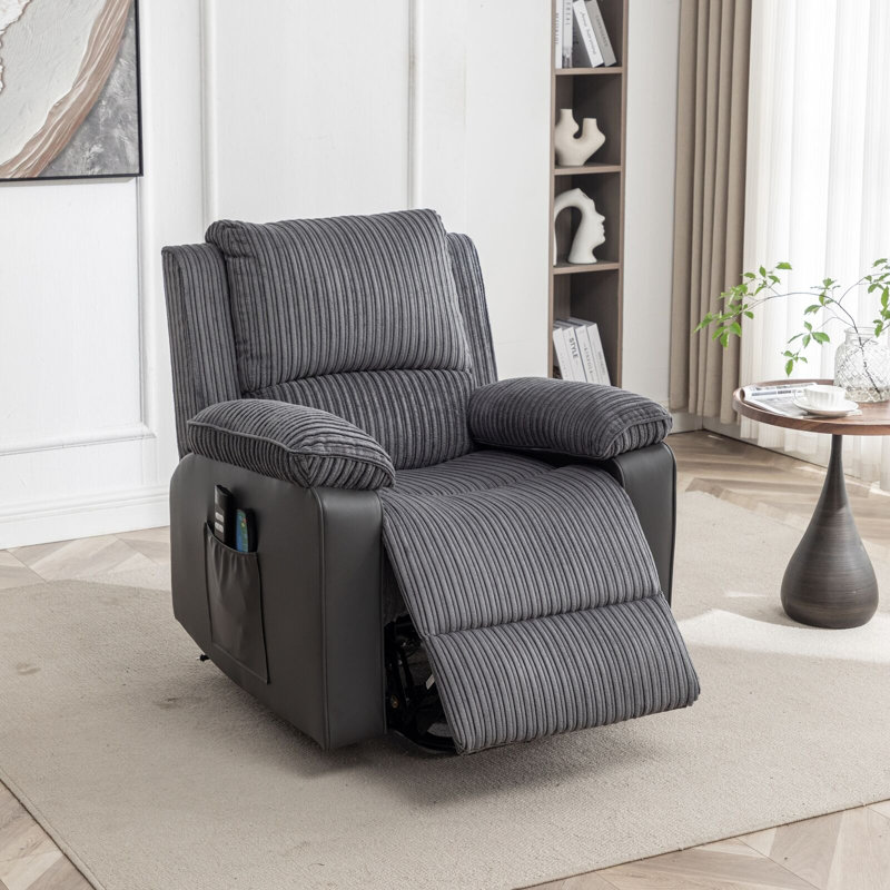 Amenah 93cm Wide Lift Assist Ergonomic Recliner, Grey