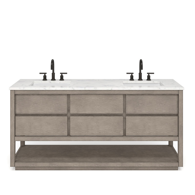 72'' W Double Vanity, Grey Oak
