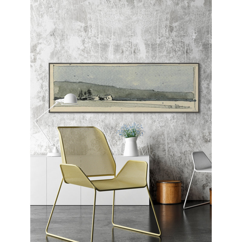 Edge of the Hill - Peinture sur toile avec cadre flottant, H 10 po x l 30 po x P 1,5 po