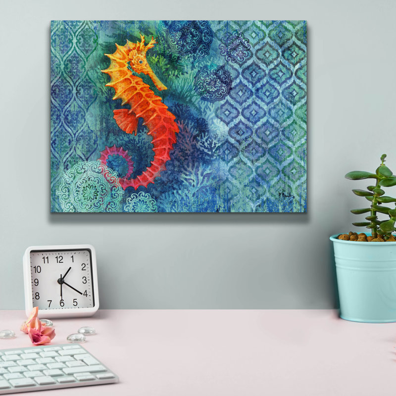 «Seahorse Batik» par Paul Brent, H 12 po x l 16 po