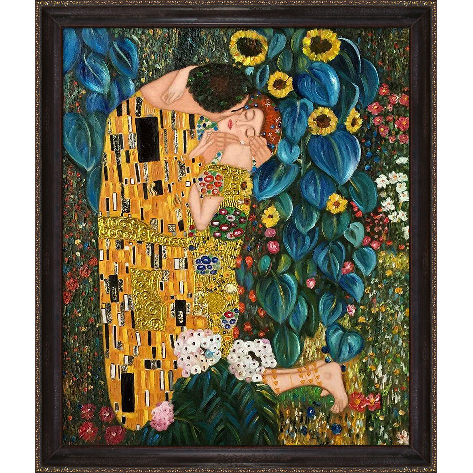 Kiss In The Garden Luxury Line By Gustav Klimt With