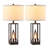 Flurie 23.5‘’ Nightstand Bedside Lamp Sets with USB Ports(Bulbs Included)