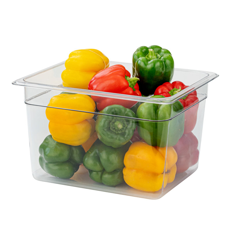 Articles de restaurant - contenants de nourriture de taille 1/2, 10 boîtes de preuve de profondeur de 8 pouces - rectangulaires, mesures graduées, contenants de rangement en plastique transparent de qualité alimentaire, lavables à la vaisselle, couvercles vendus séparément