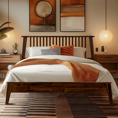 Kaylin Solid Wood Bed Frame with Headboard