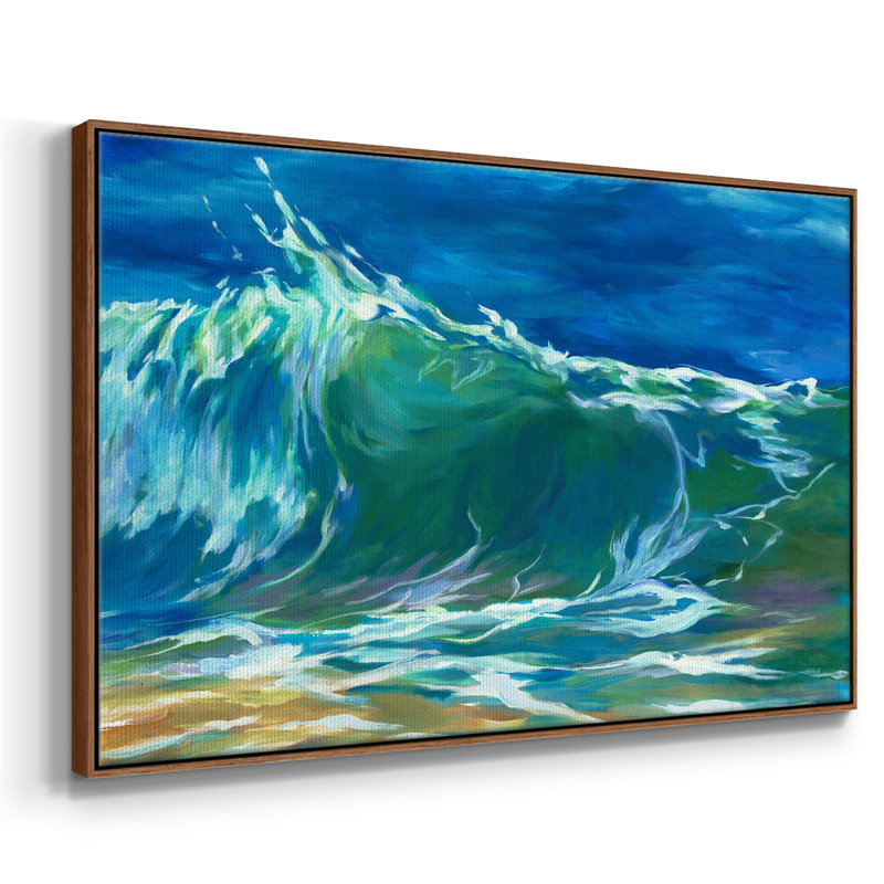 Green Flash encadré sur toile, H 17 po x l 25 po x P 2 po, Noyer