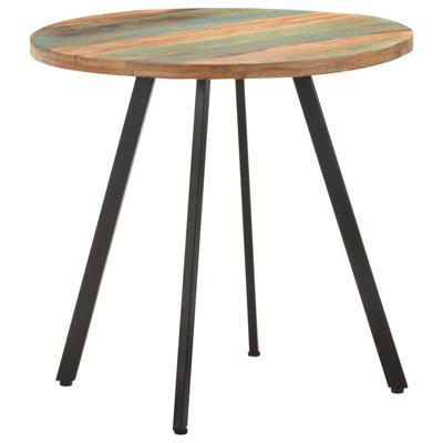 Pineview Round Solid Wood Top Metal Base Dining Table