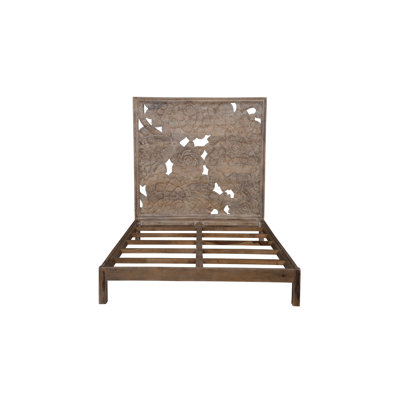 Queen Solid Wood Low Profile Platform Bed -  Red Barrel Studio®, BAB063FF488B411F94C05A0C0533EA5C