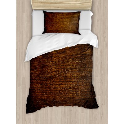 Wooden Old Vintage Antique Timber Oak Background Rustic Floor Artisan Photo Print Duvet Cover Set -  Ambesonne, nev_27207_twin