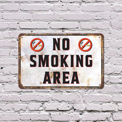 No Smoking Area Street 13 Inch x 20 Inch Plastic Sign