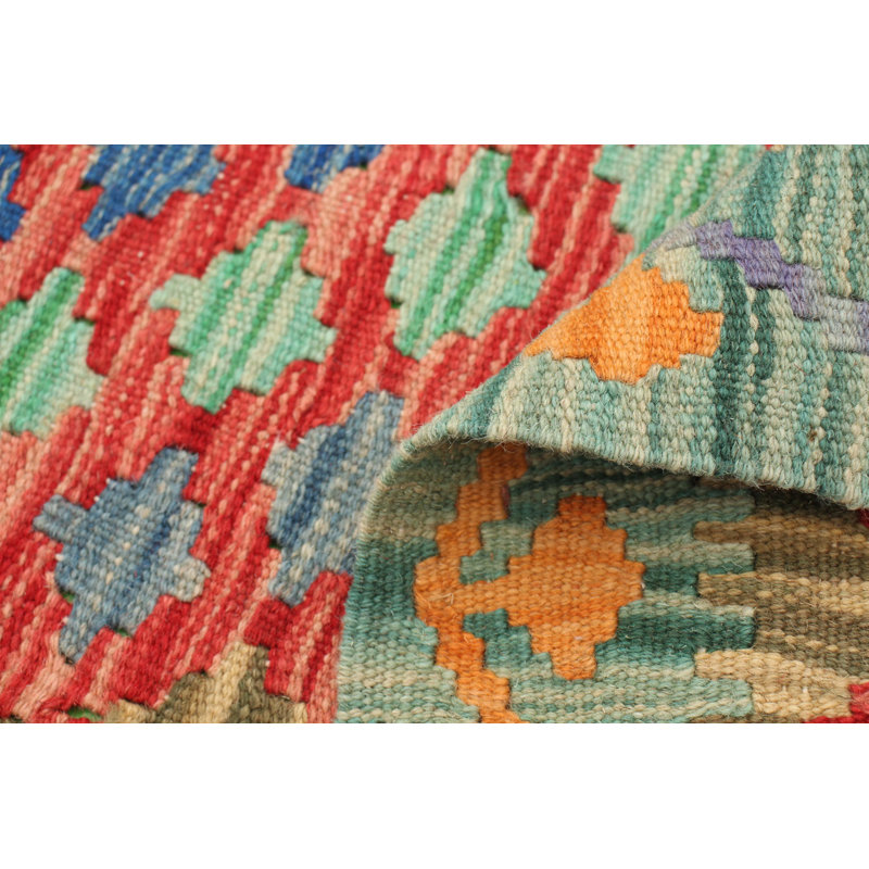 Tapis décoratif en laine de conception unique 3 pi 6 po x 4 pi 10 po noué à la main New Age