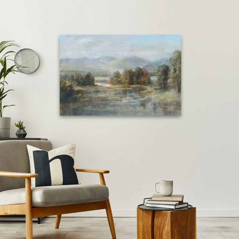 Art d'une rivière bleue et brune, H 24 po x l 36 po