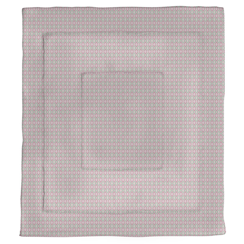 Édredon simple réversible à losanges Katelyn Elizabeth, Édredon simple, Rose / sarcelle