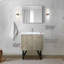 Meuble-lavabo rustique 30 po X P 20 po, comptoir en quartz blanc teinté, robinet inclus et surface de bain à miroir mural 28 pleine longueur, taille en nickel brossé-1708598200