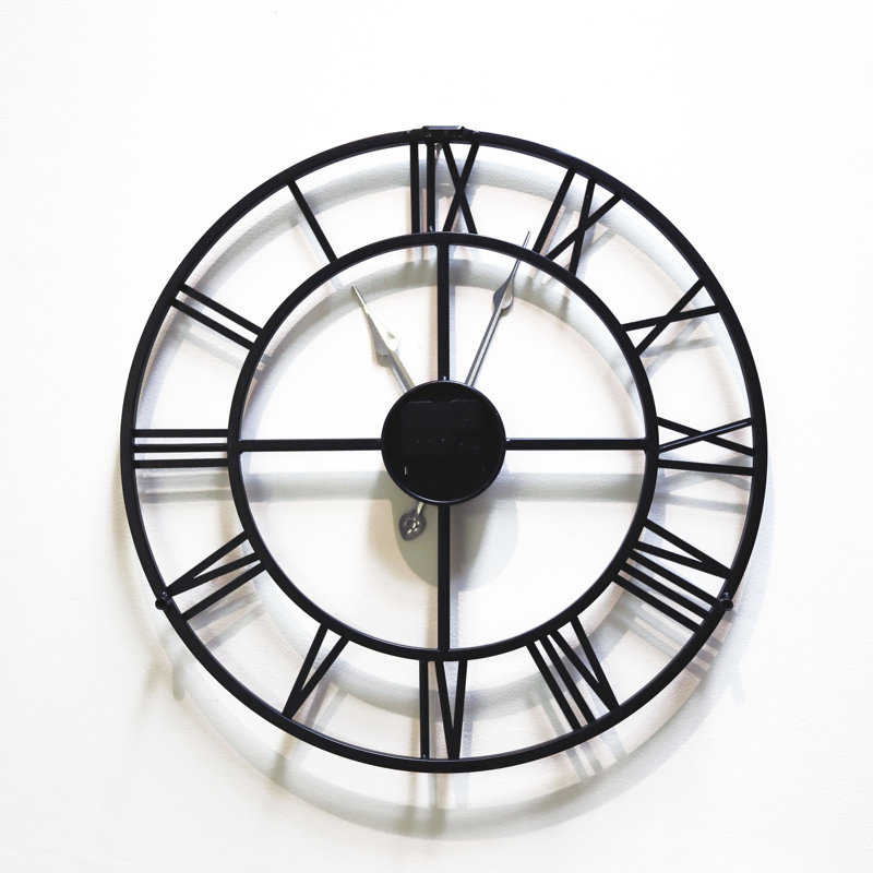 Greig Wall Clock, Black, 43cm H x 43cm W x 4.5cm D