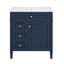 Meuble-lavabo de 30 po avec lavabo supérieur, meuble-lavabo moderne avec 2 tiroirs et tiroir escamotable, meuble-lavabo simple-115672094-115672095