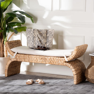 Banc tissé en agave de mer avec coussin amovible Baxton Studio Agave