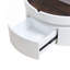 Table basse ronde à plateau relevable avec tiroir