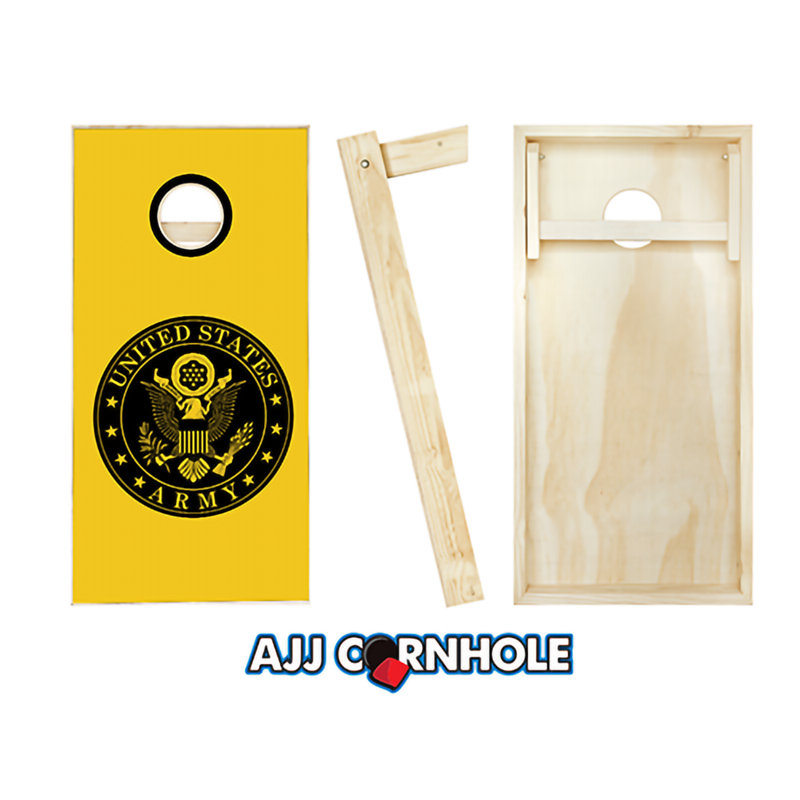 Ensemble de cornhole en bois manufacturé 2 'x 4' avec sacs, Jaune