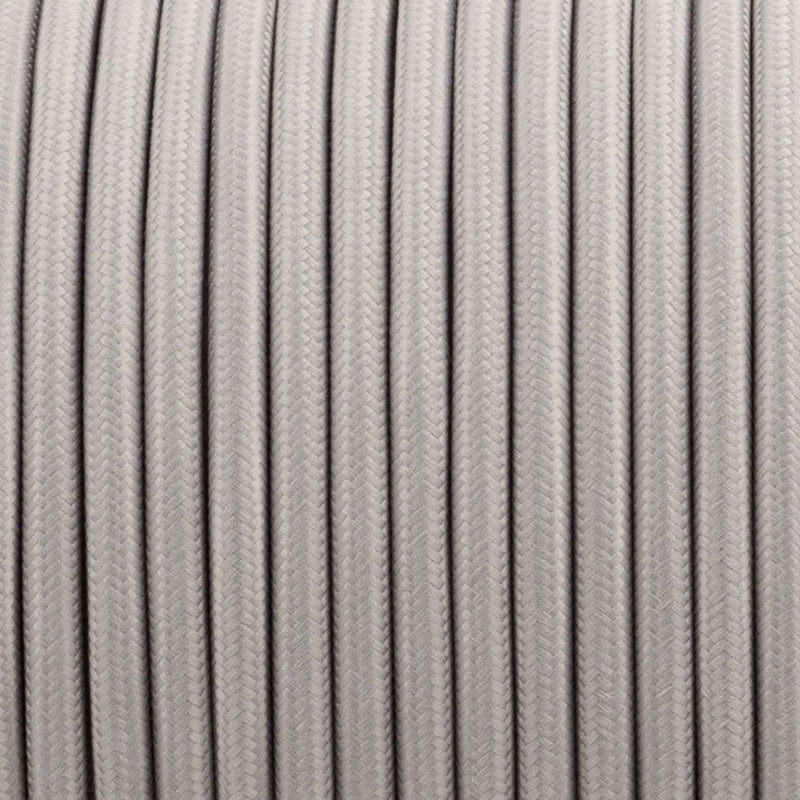 Alasia Cord - Fabric Cable 1m 2 Core Round Electrical Wire for Lamps, Grey