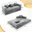 Fauteuil convertible, canapé-lit et matelas de lit pliant avec oreillers pour le dortoir, salon. 6 fonctions fonctionnelles, matelas à ressorts confortables, housse lavable, dessous de lit, rangement latéral et télé-1690056633